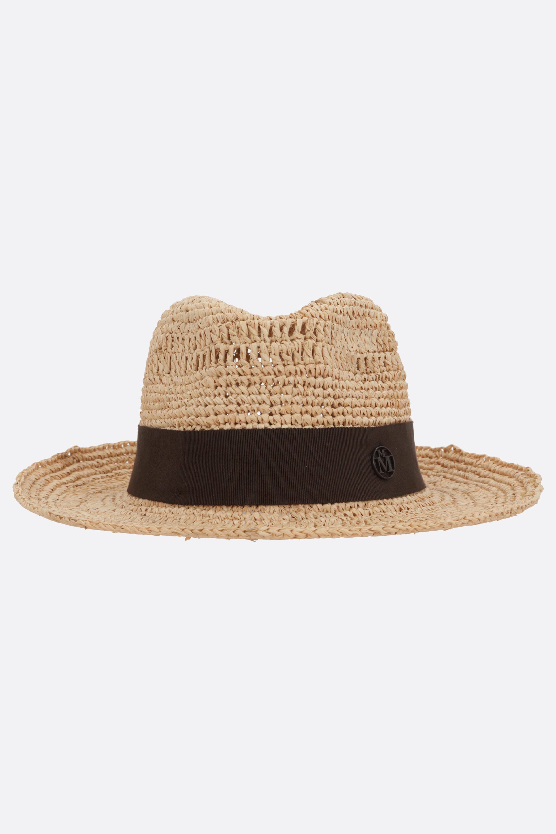 Elias fedora hat in crocheted raffia