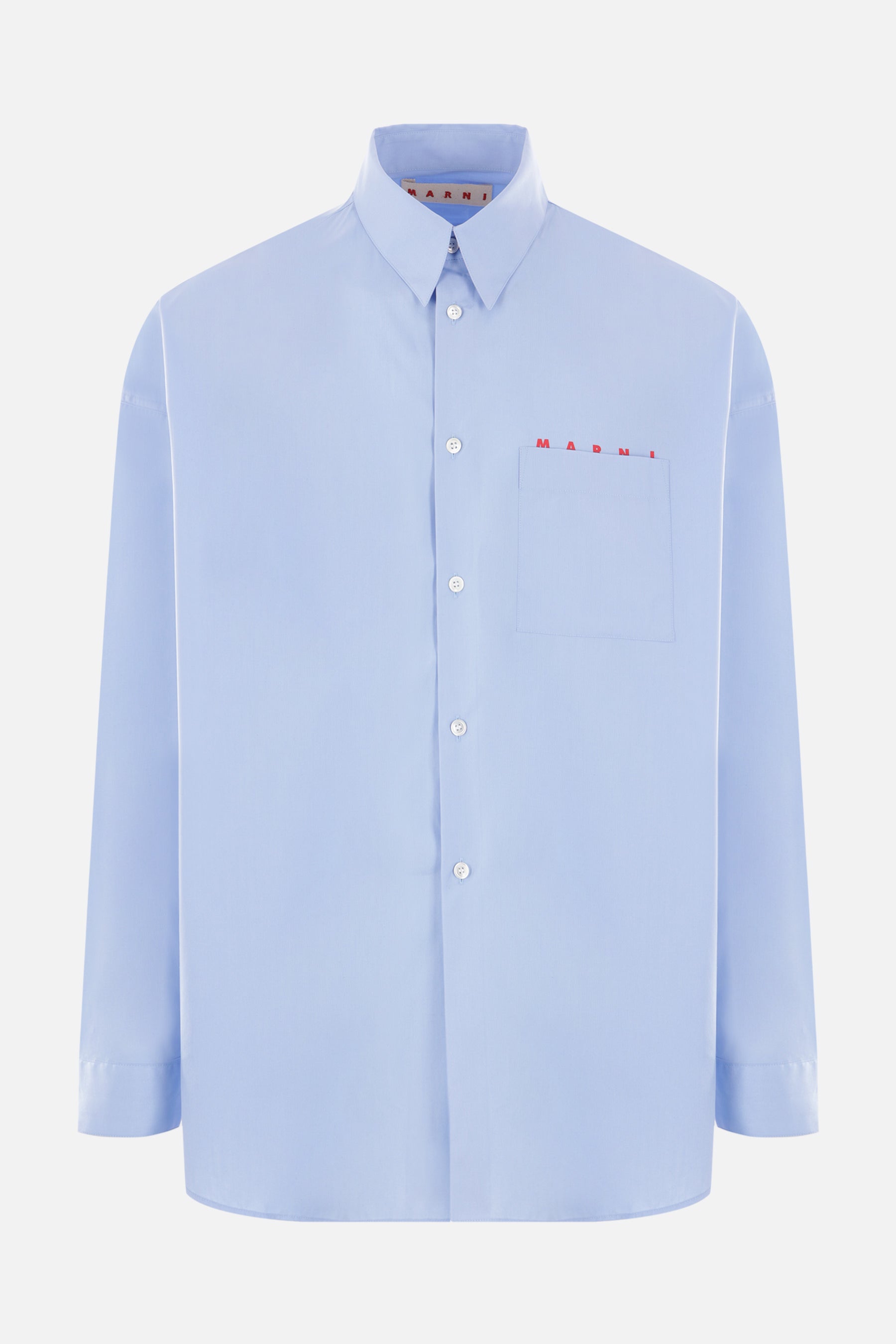 organic poplin shirt with Marni logo print