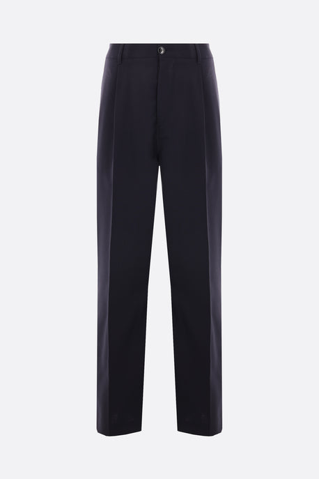 wide-leg wool trousers