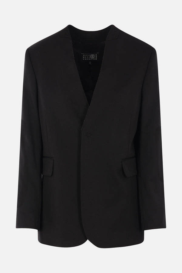 single-breasted jacket in wool blend