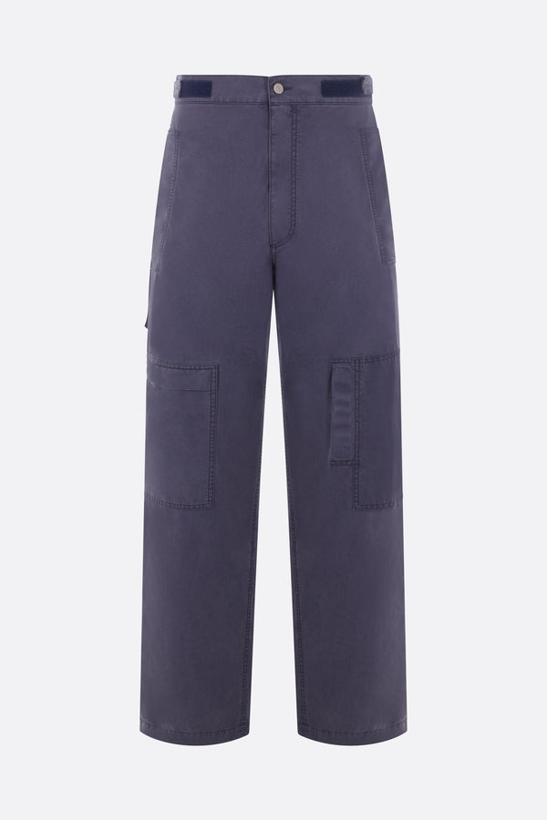 straight-leg cotton blend trousers