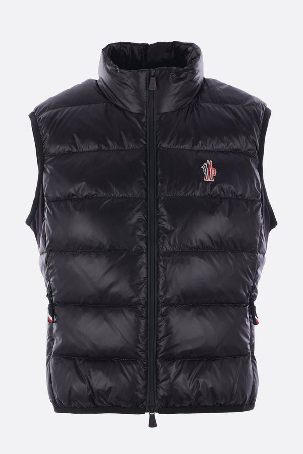 sleeveless down jacket in glossy nylon