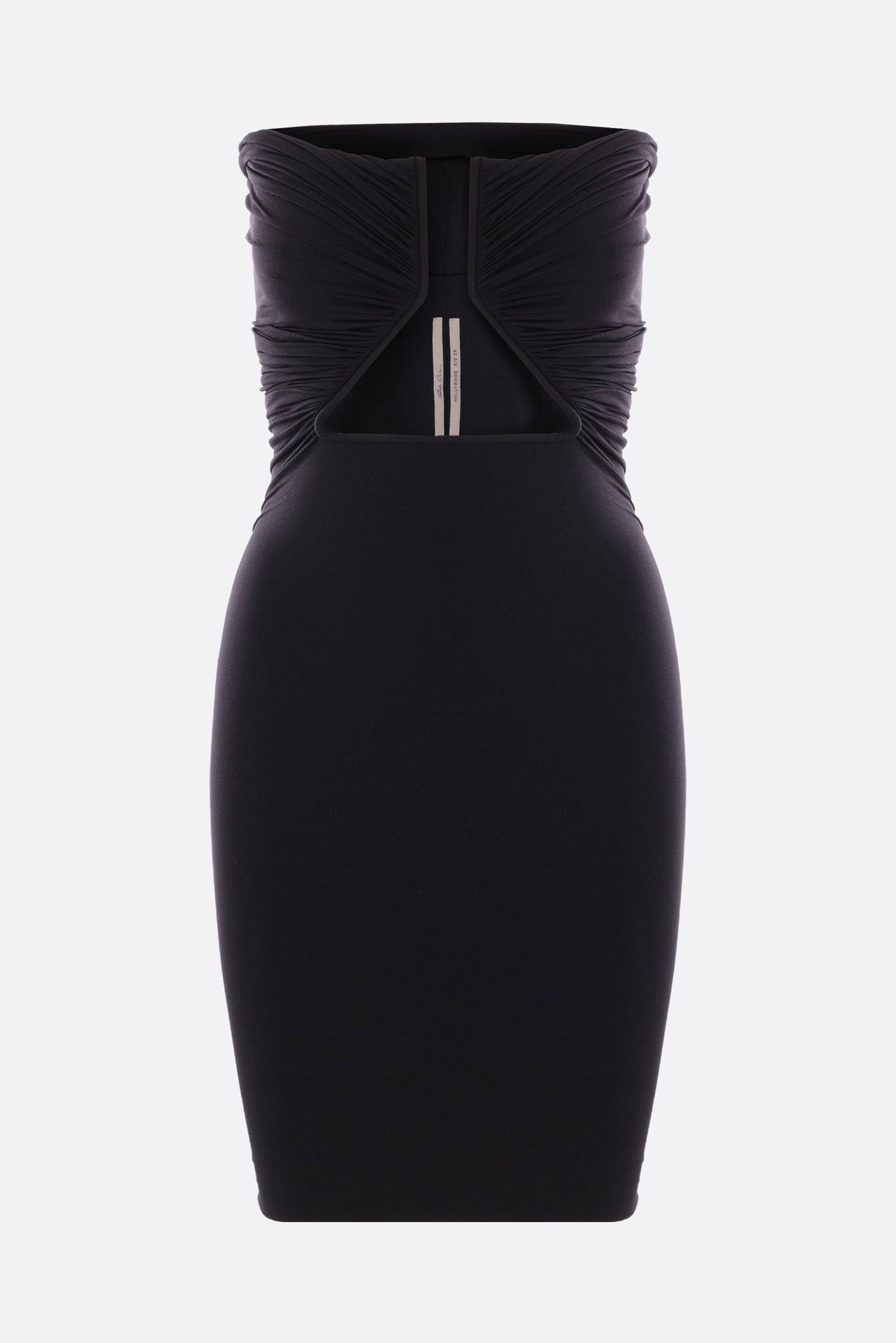 Prong stretch jersey strapless minidress