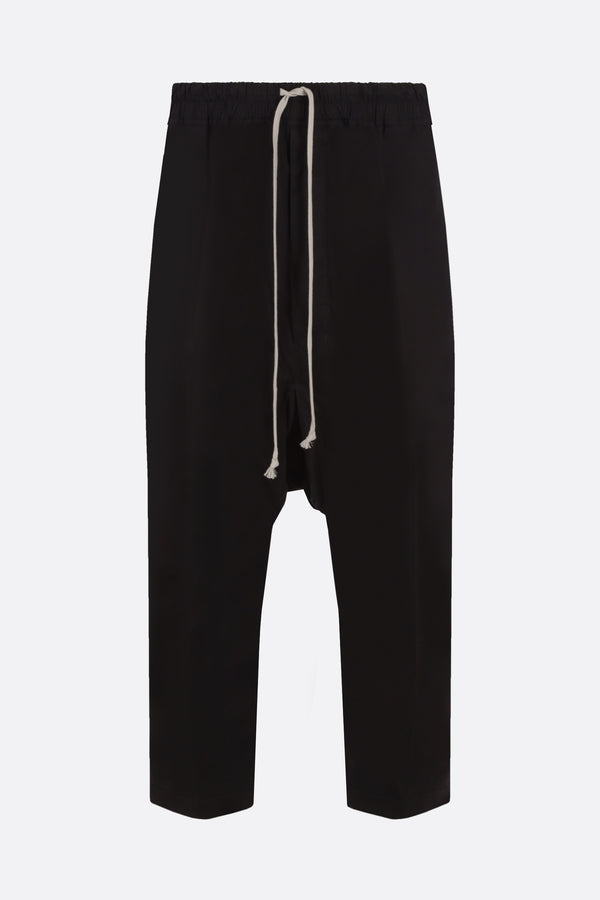 cropped cotton trousers with drawstring