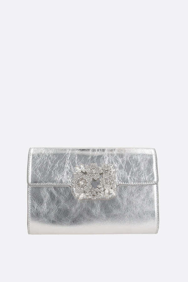 Efflorescence mini clutch in laminated nappa