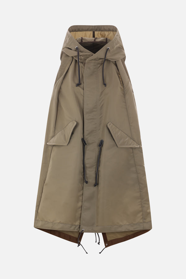 sleeveless parka in nylon twill