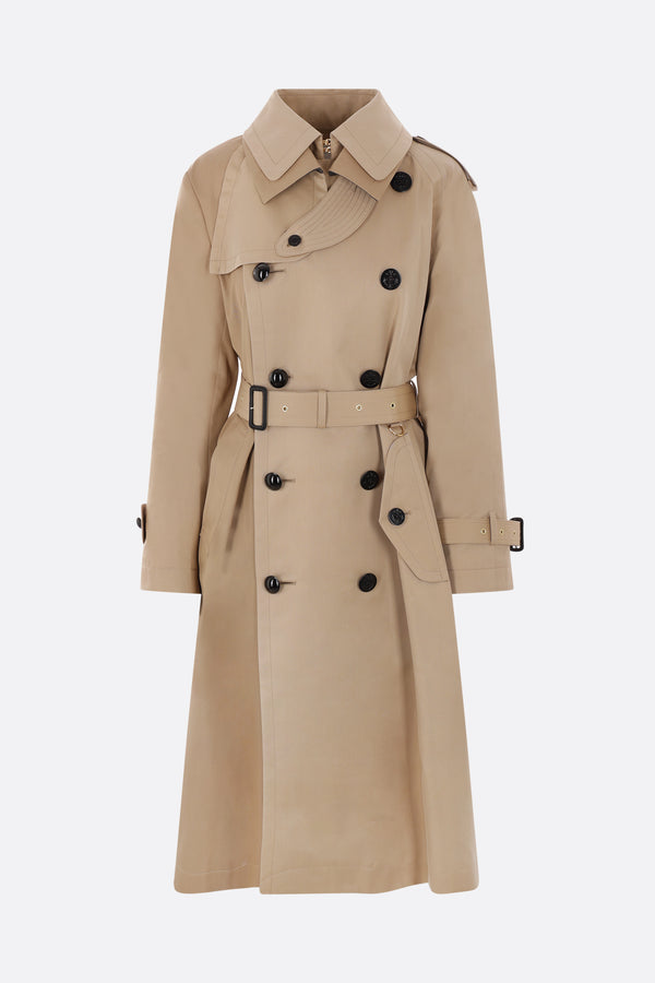 trench doppiopetto in gabardine