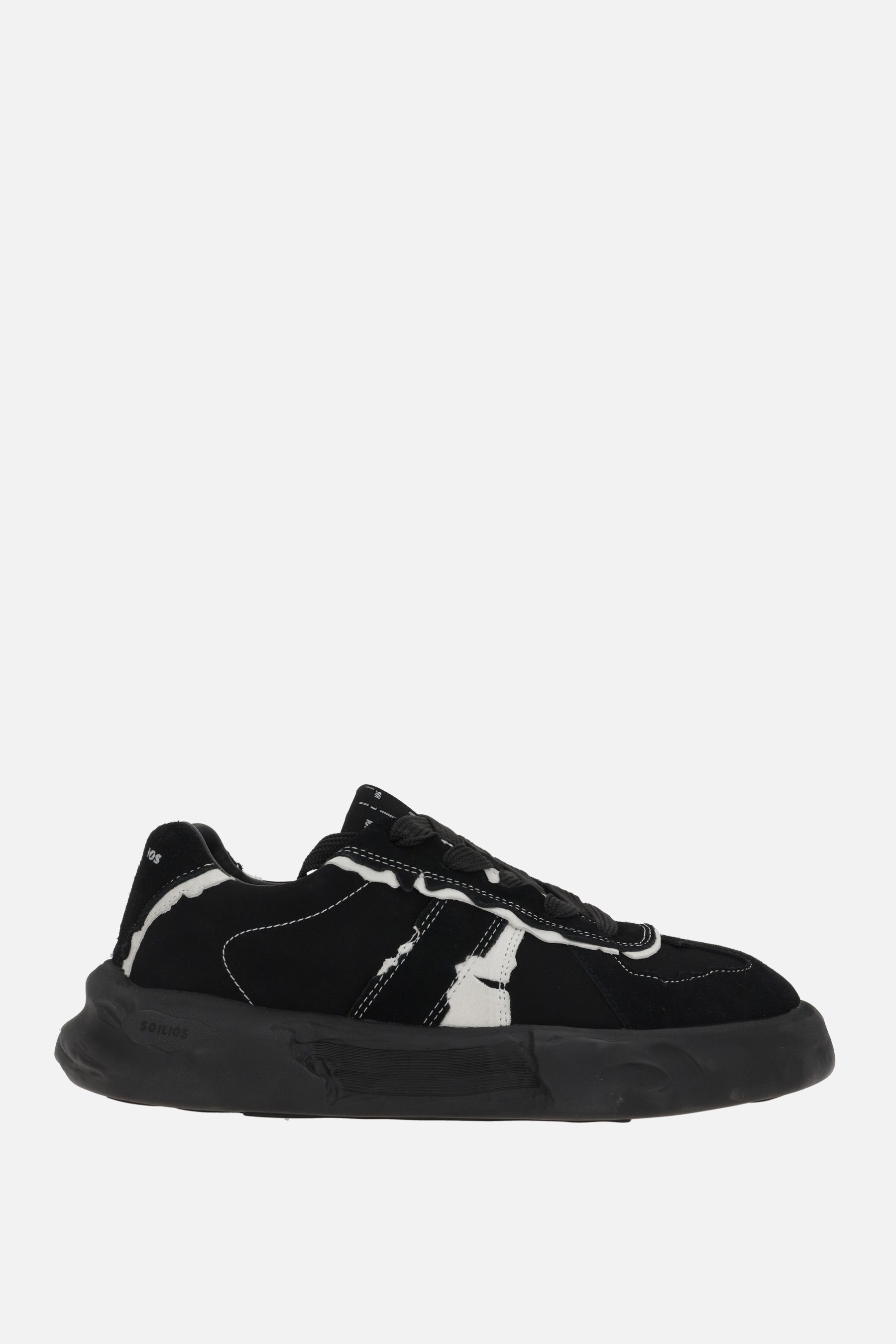 low-top sneakers in nabuk and suede