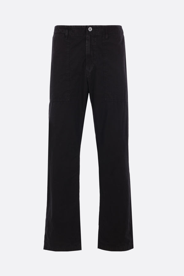 cotton trousers with logo patch