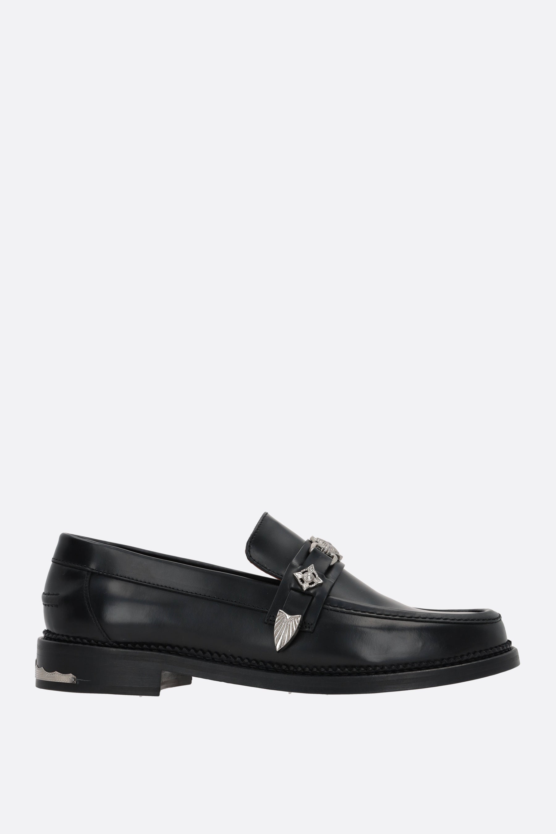 buckle-detailed smooth leather loafers