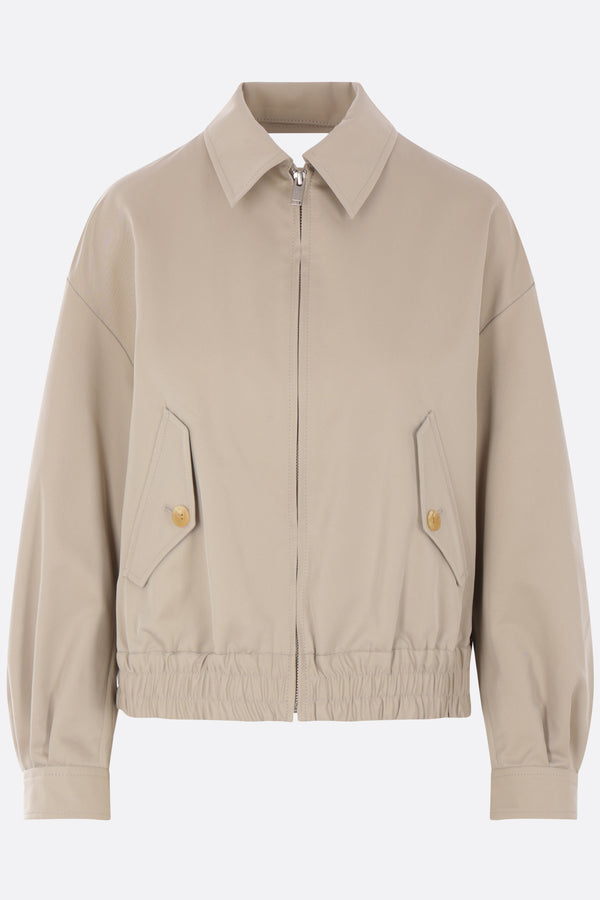 gabardine bomber jacket with bow