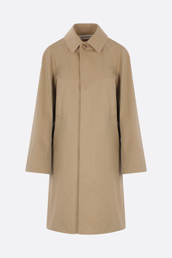 single-breasted gabardine trench coat