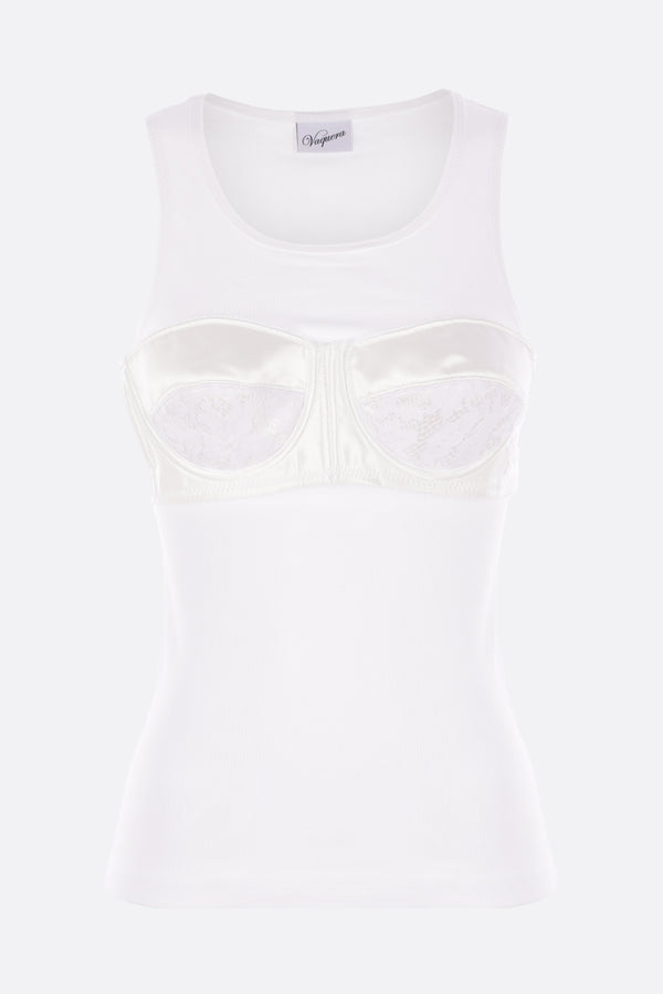 Balconette Bra tank top in rib jersey