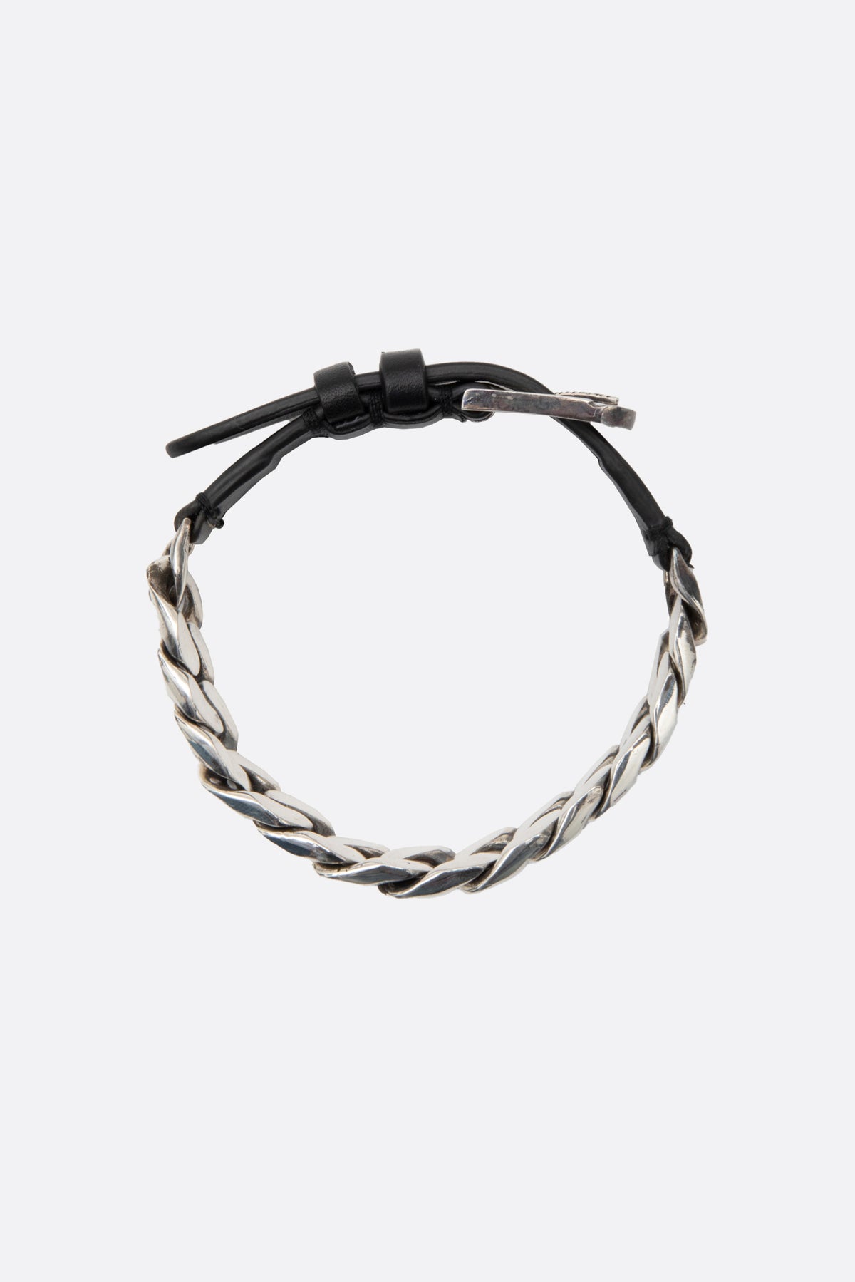 Lingotto bracelet in leather and silver