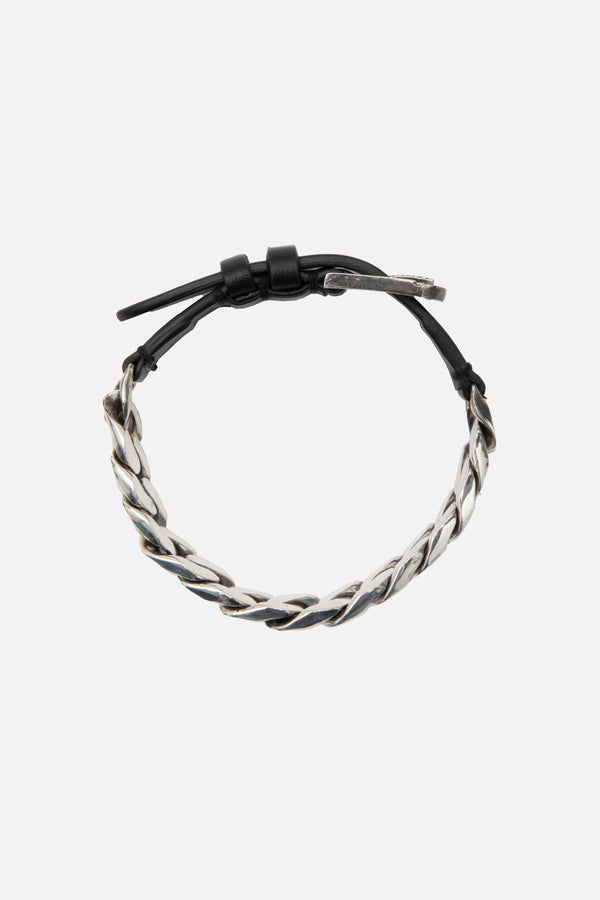 Lingotto bracelet in leather and silver