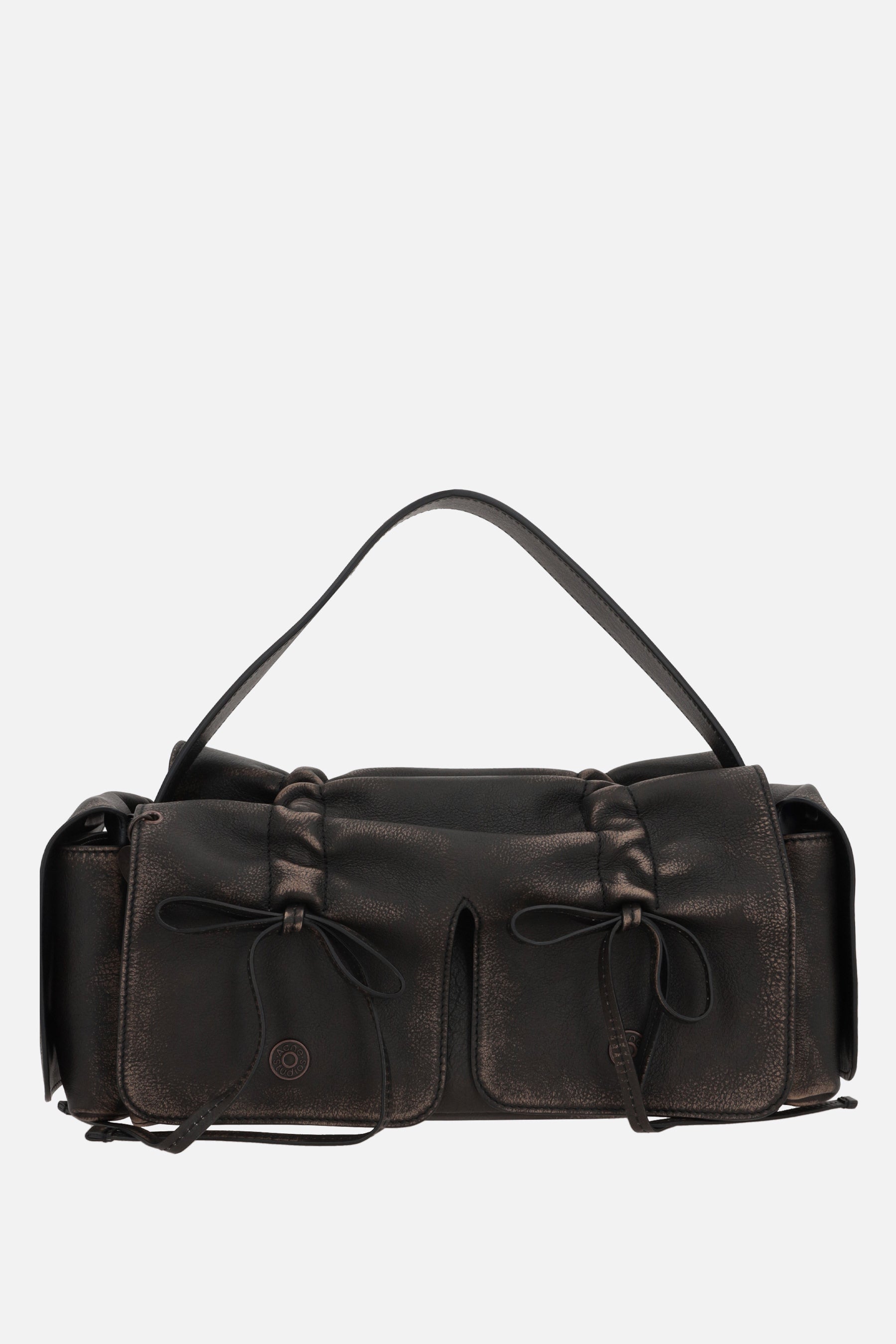 Multipocket handbag in vintage leather