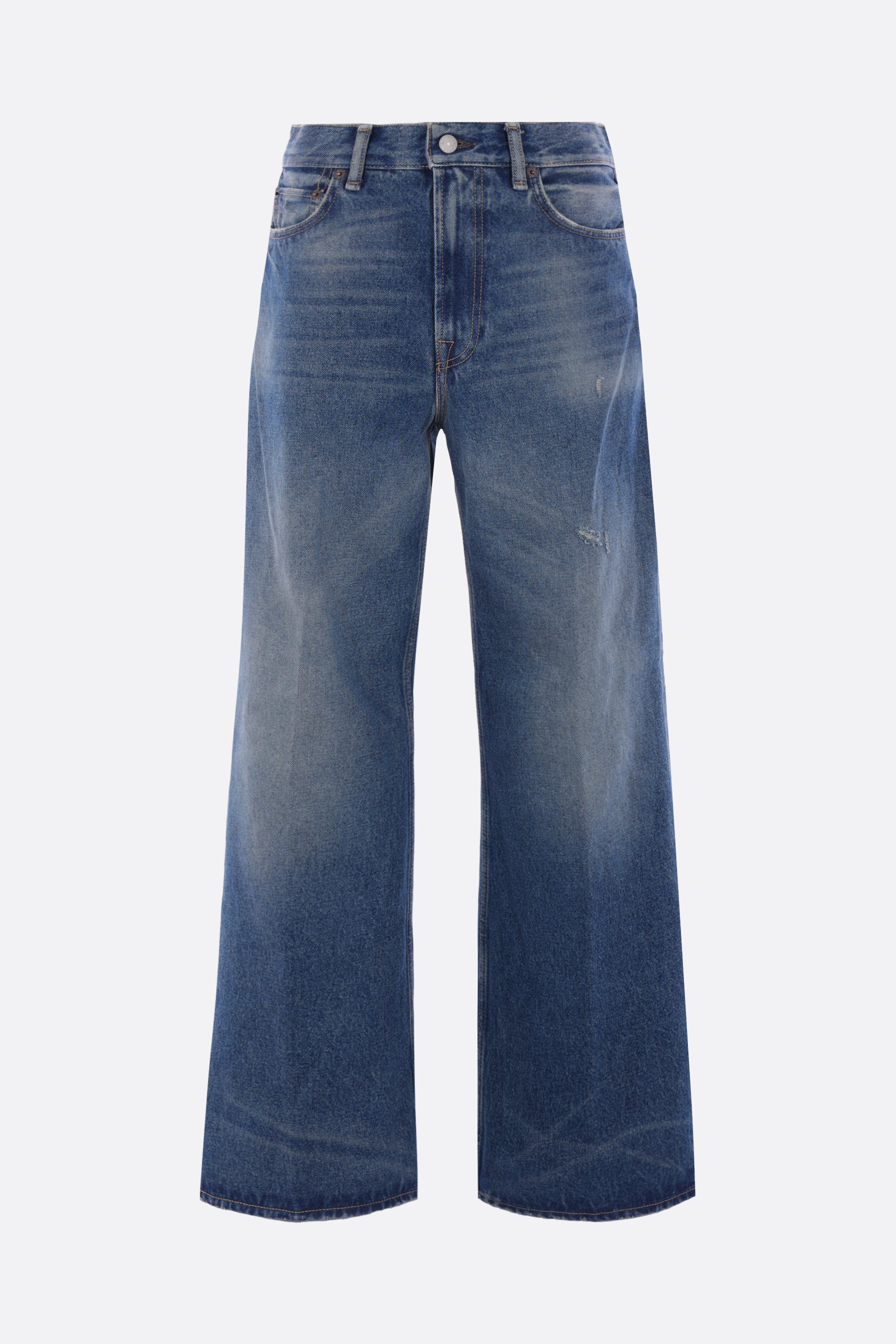 straight-leg denim jeans