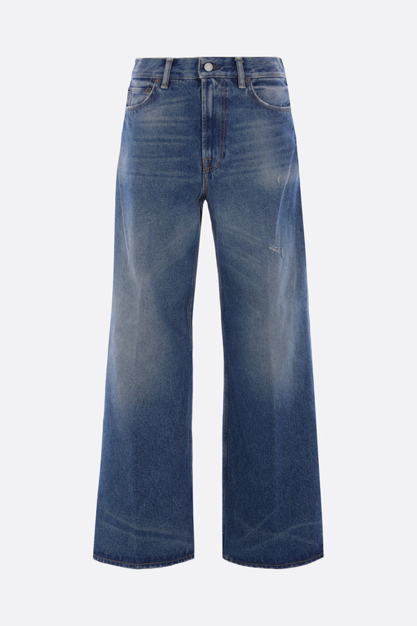 straight-leg denim jeans