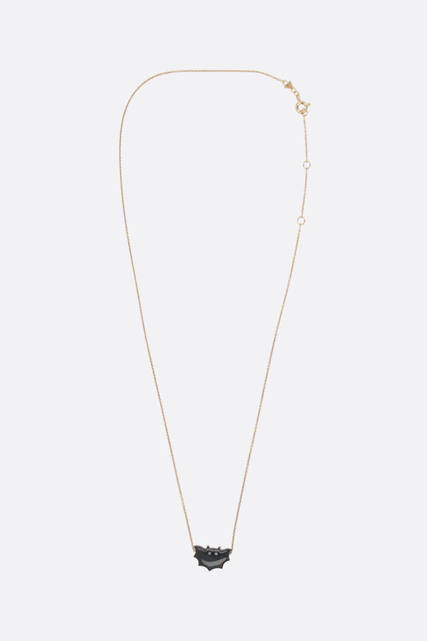 Bat necklace in yellow gold