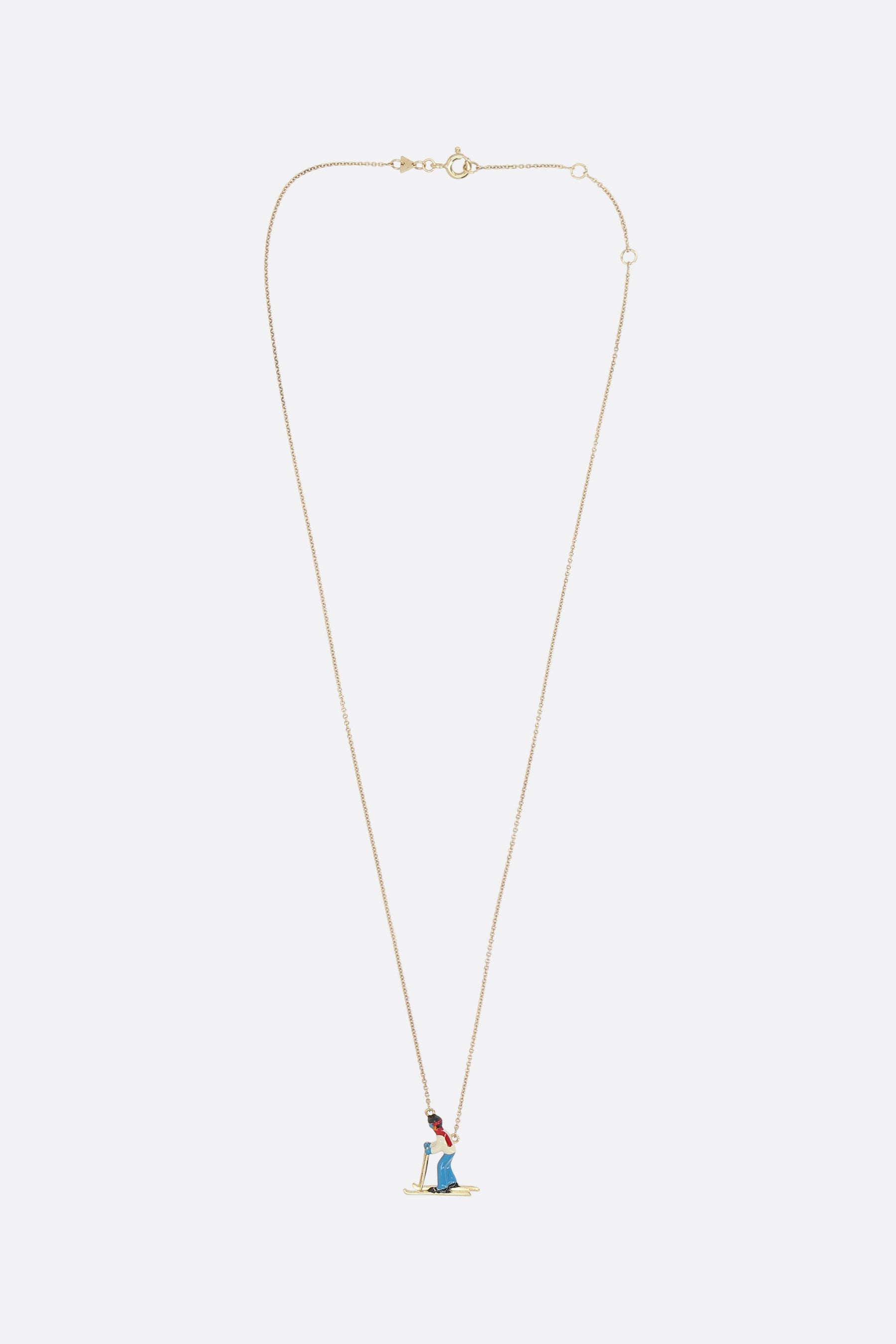Ski necklace in yellow gold