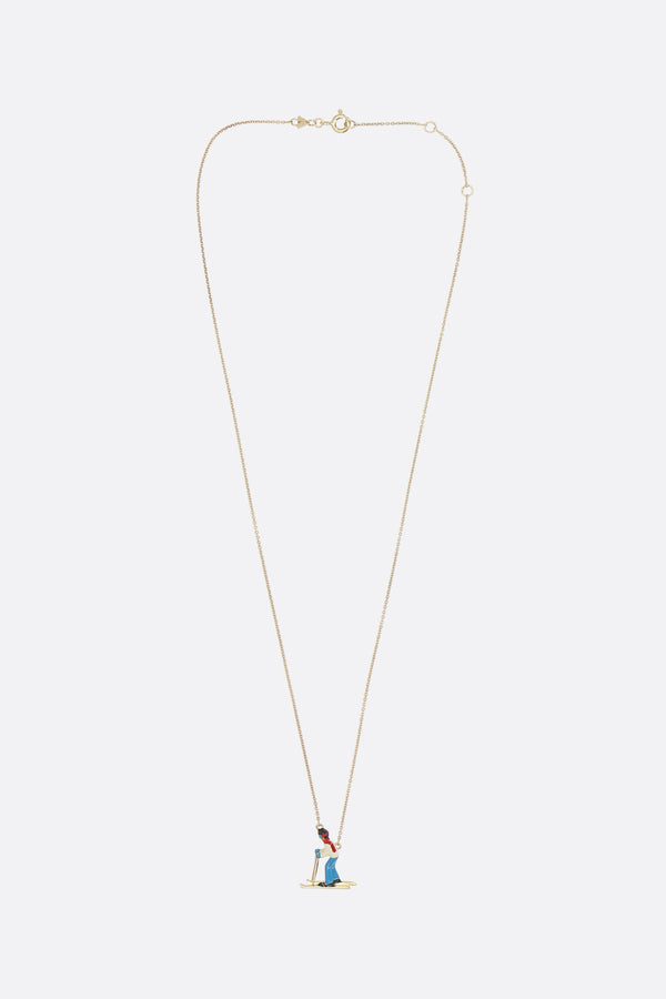 Ski necklace in yellow gold