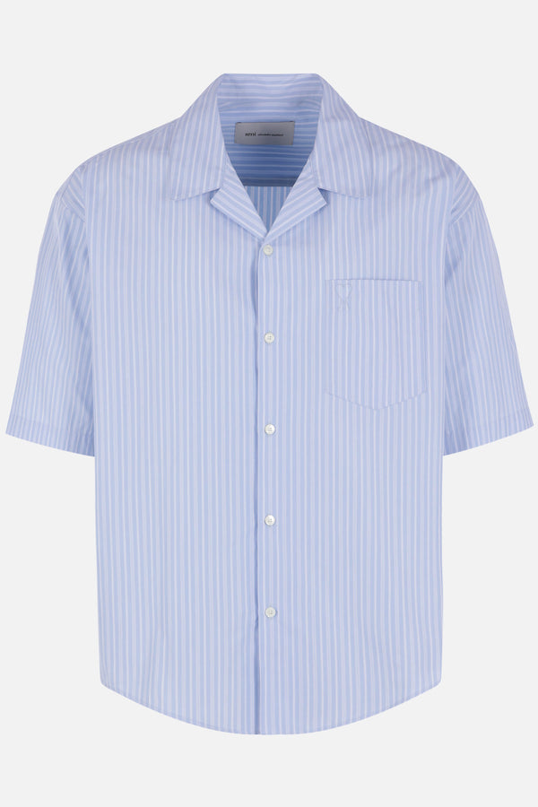 Ami de Coeur bowling shirt in striped poplin