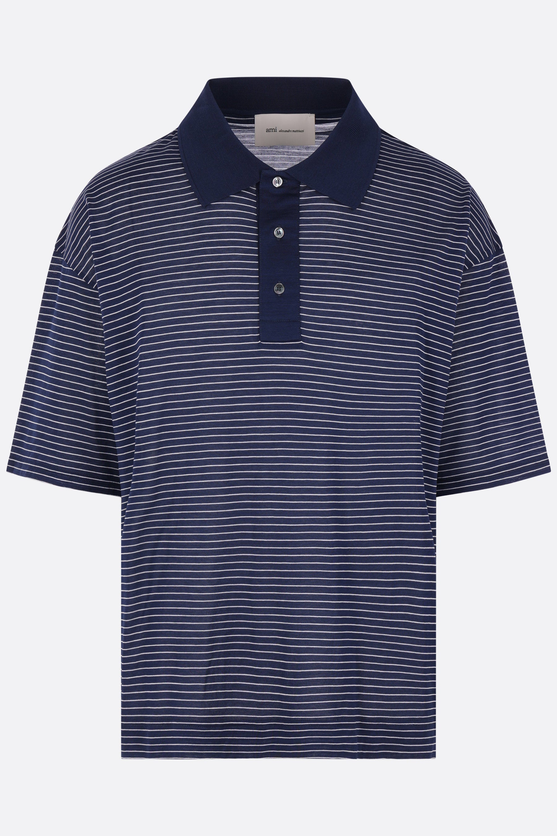 striped jersey polo shirt