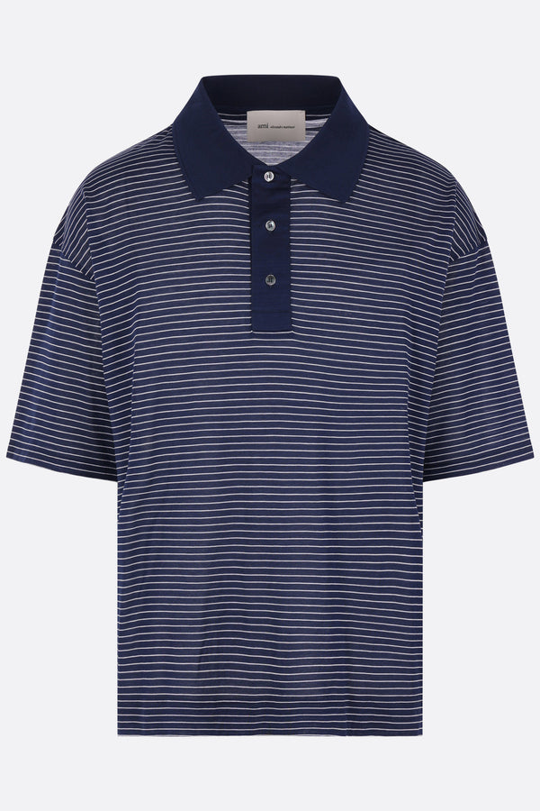 striped jersey polo shirt