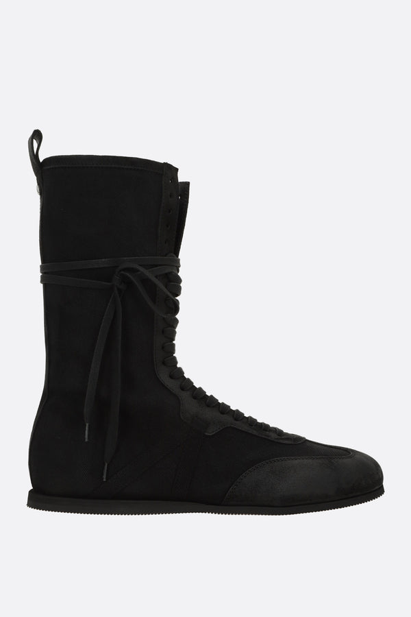 Fides boxing sneakers in denim and suede