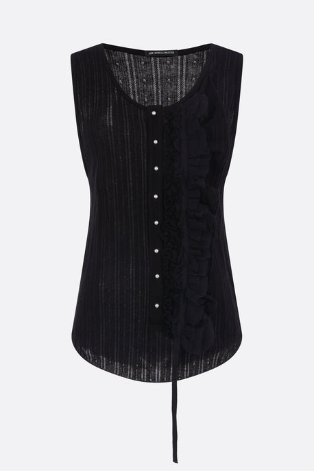 Gaut henley tank top in rib cotton