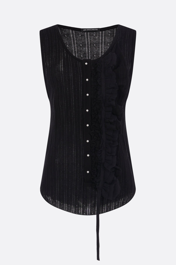 Gaut henley tank top in rib cotton