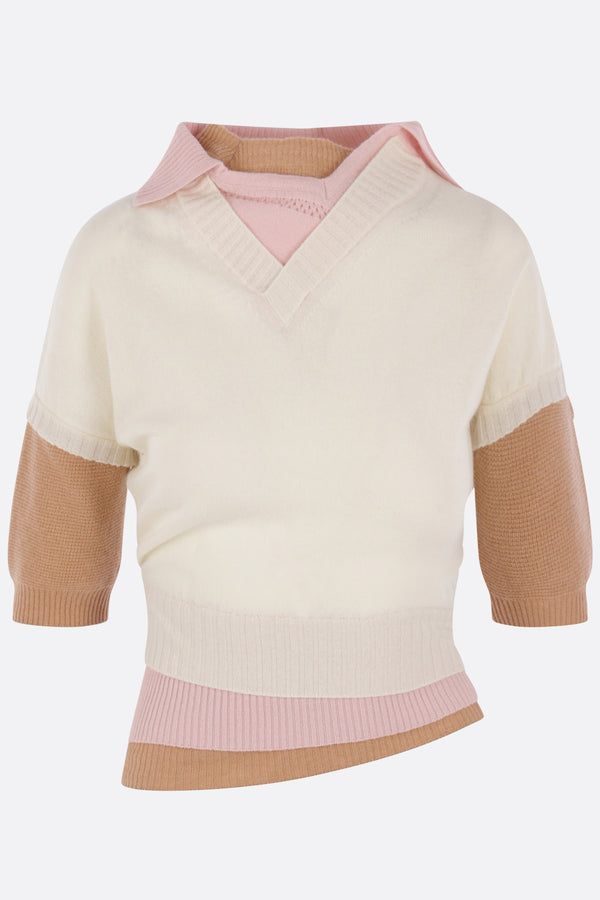 Triple sweater in wool and cashmere