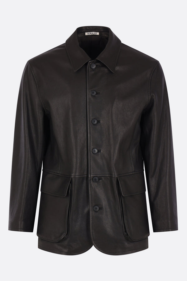 single-breasted jacket in leather