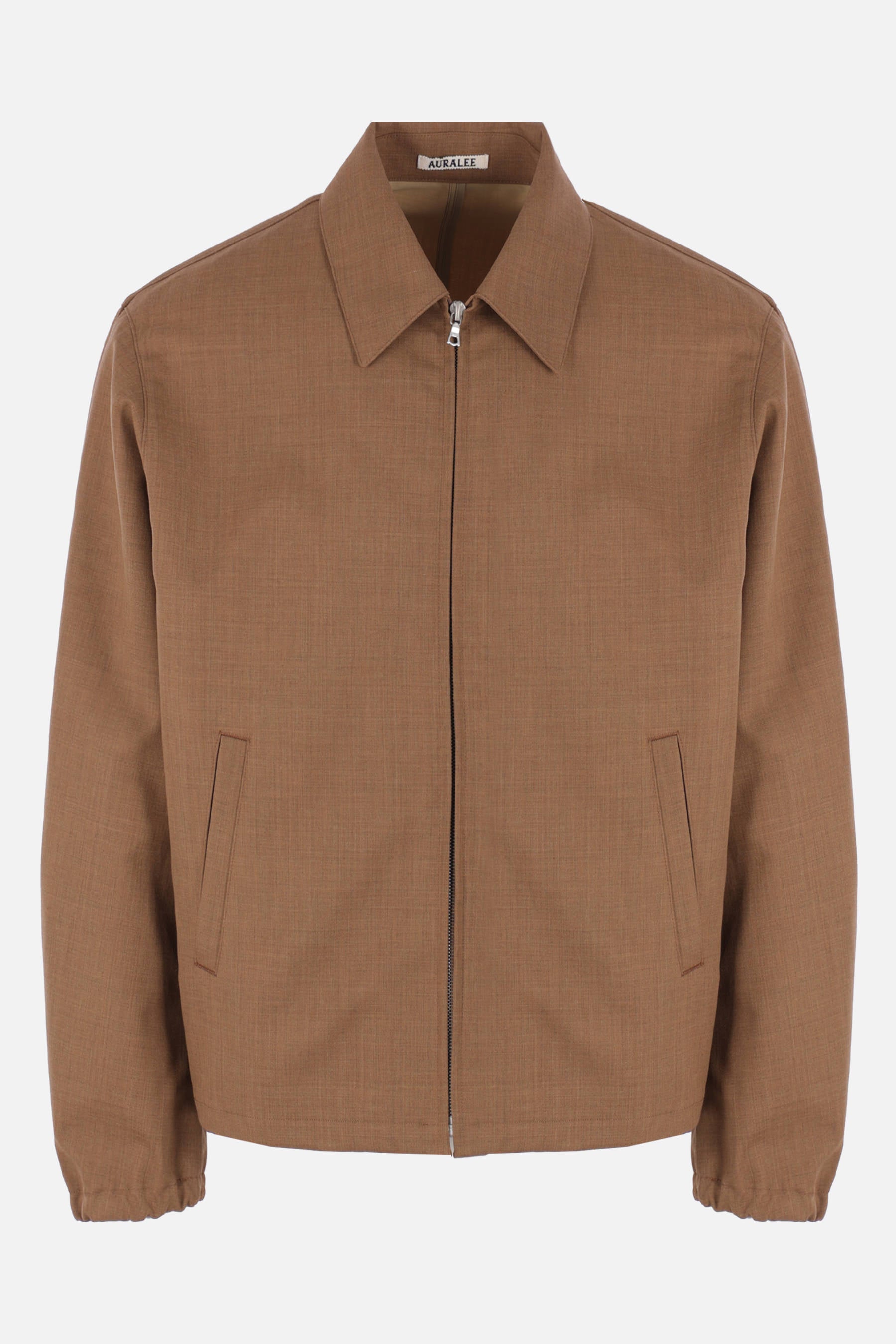full-zip jacket in tropical wool