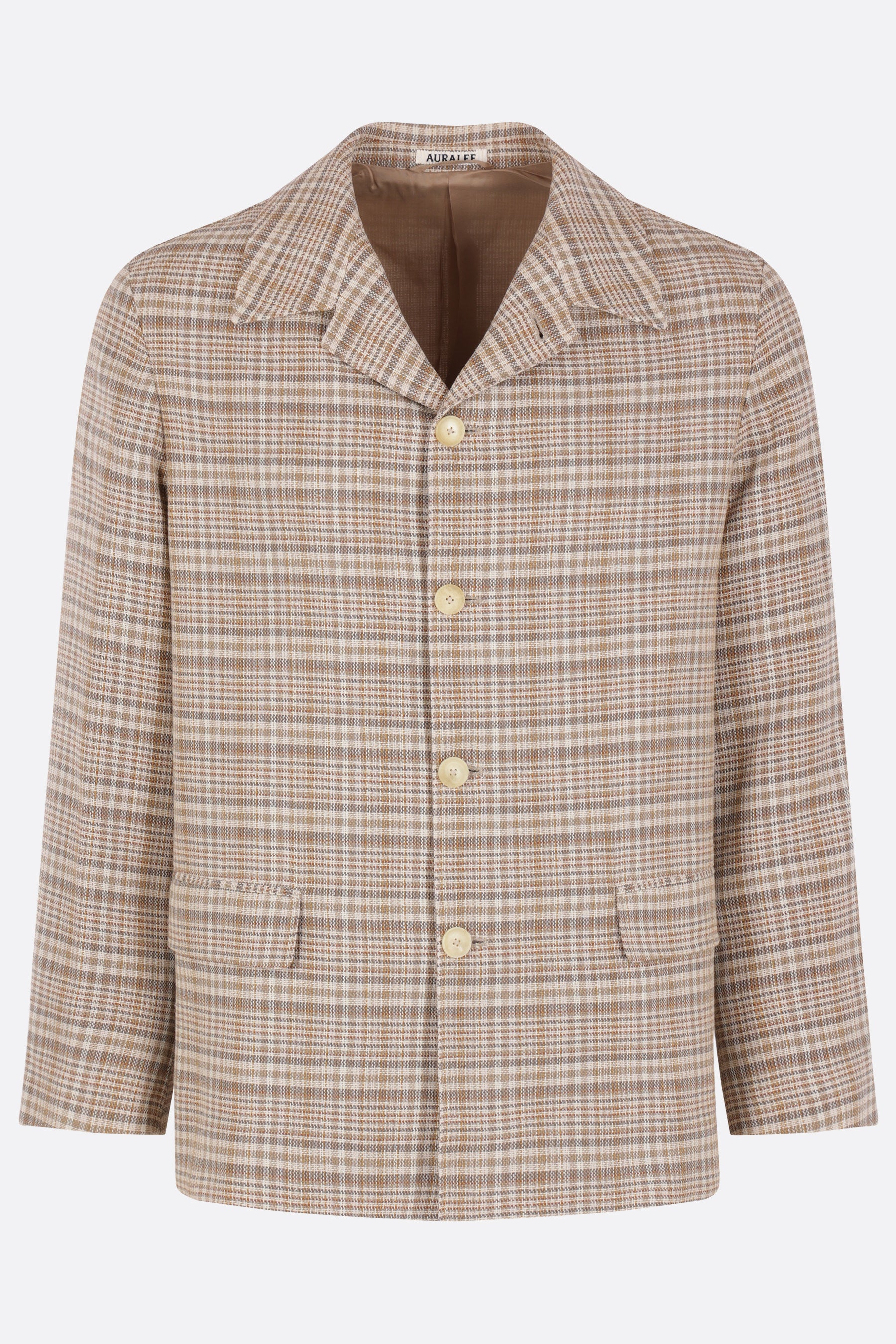 Nep jacket in check silk and linen