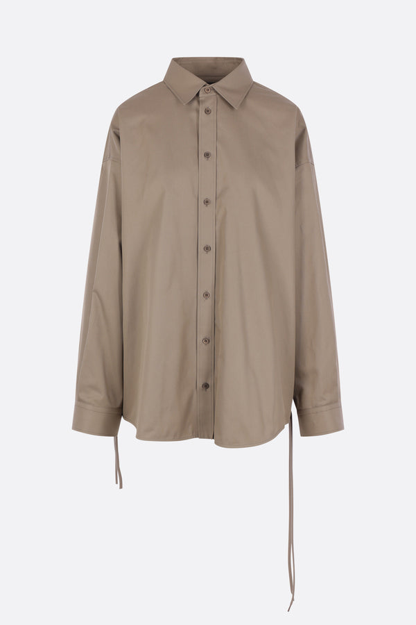 camicia oversize in gabardine con lacci