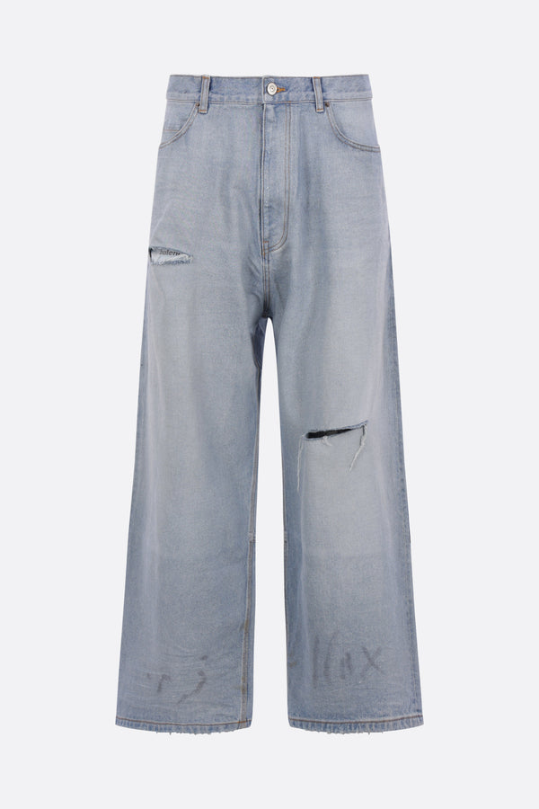 jeans Baggy Minimal in denim distressed