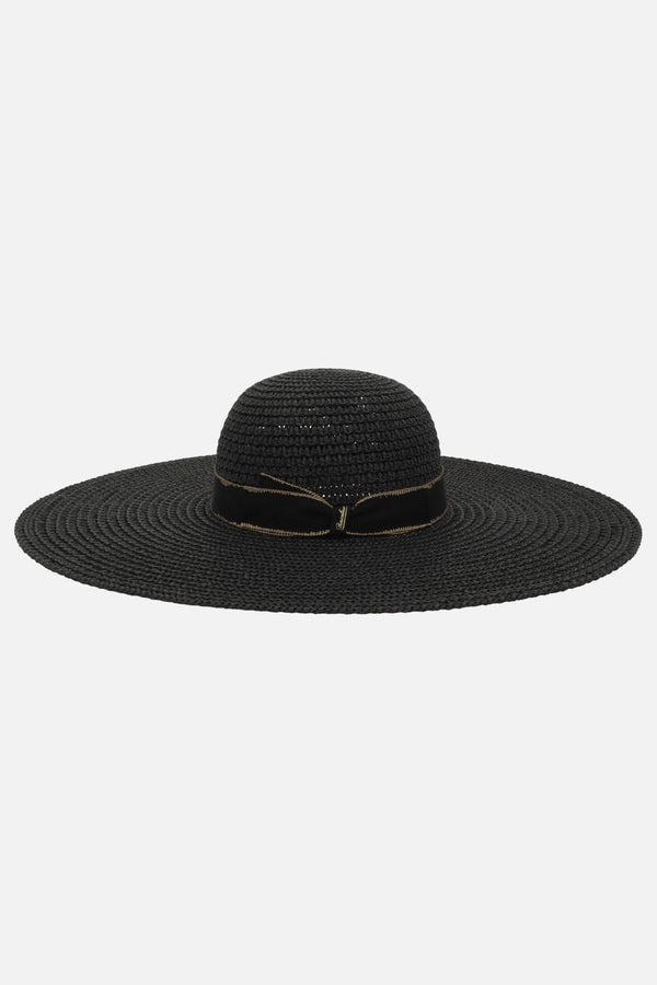 Marlene wide-brim hat in woven paper