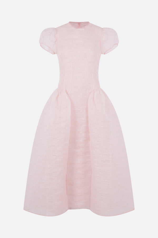 CBcleopatra midi dress in quilted Plumeria