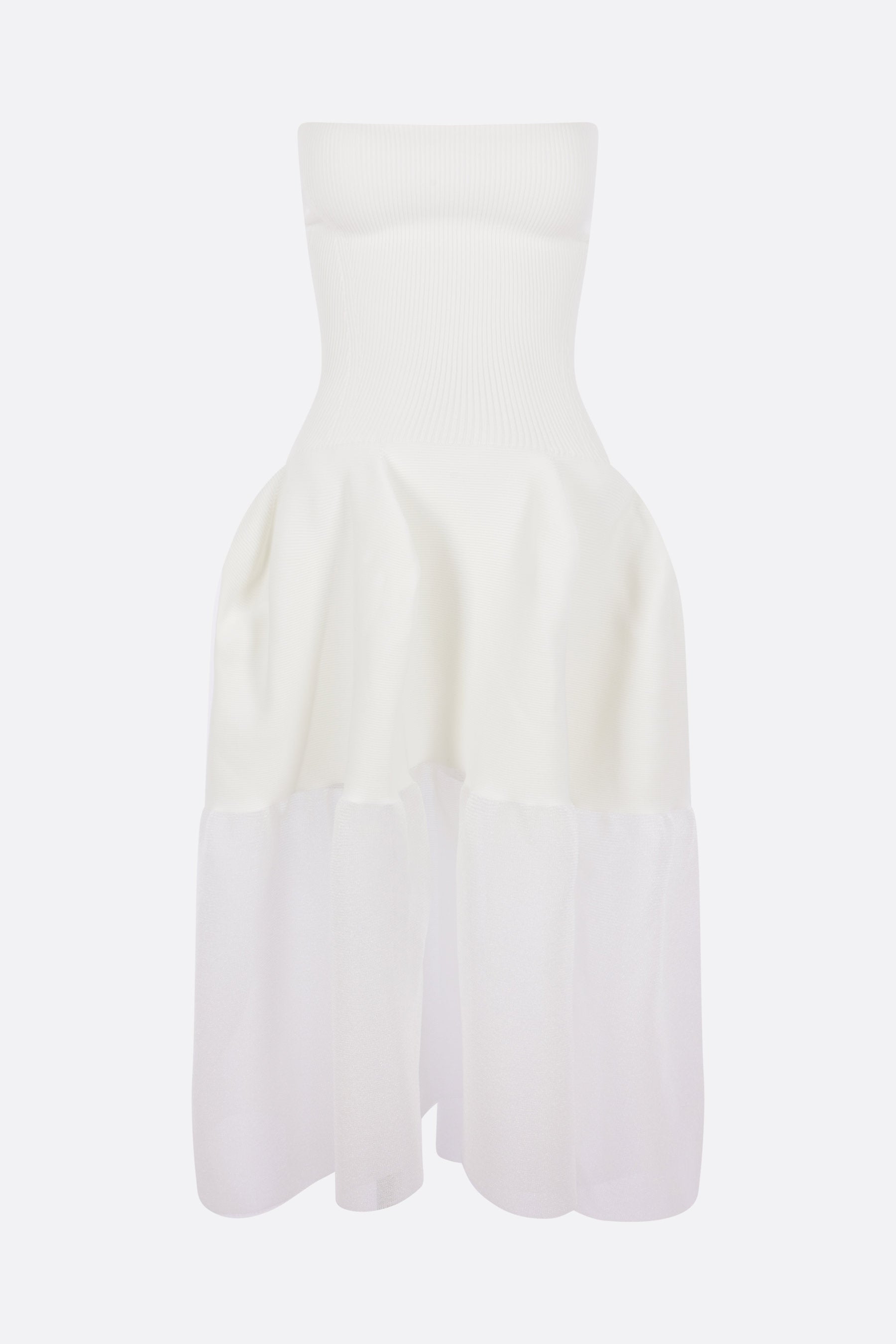 Pottery Lucent strapless dress in rib knit