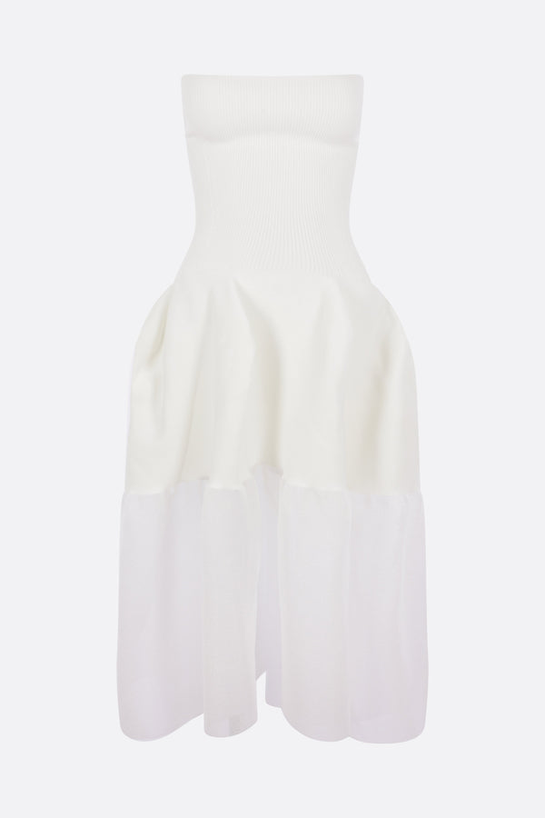 Pottery Lucent strapless dress in rib knit