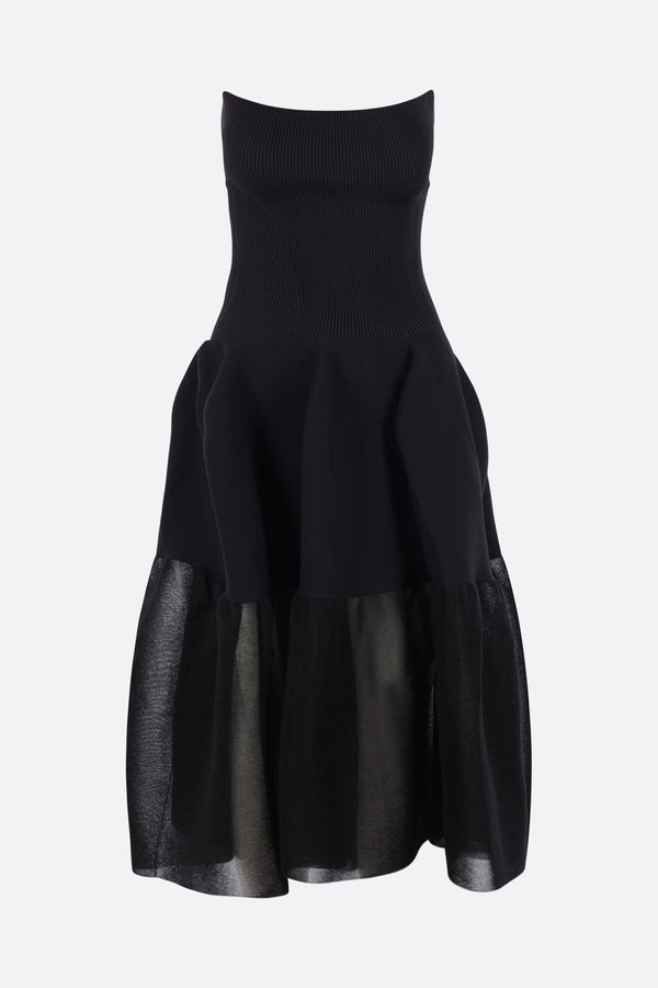 Pottery Lucent strapless dress in rib knit