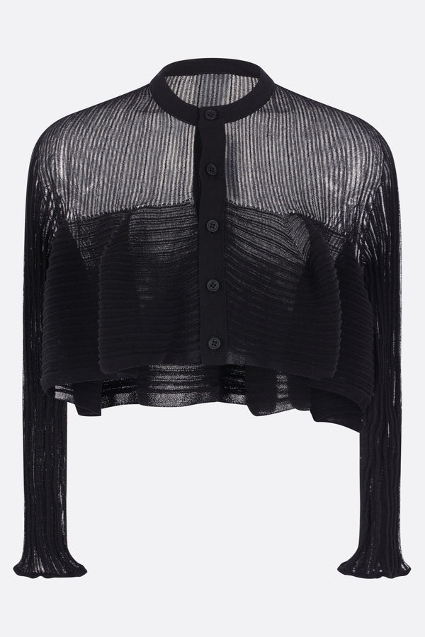 Pottery cropped cardigan in rib knit