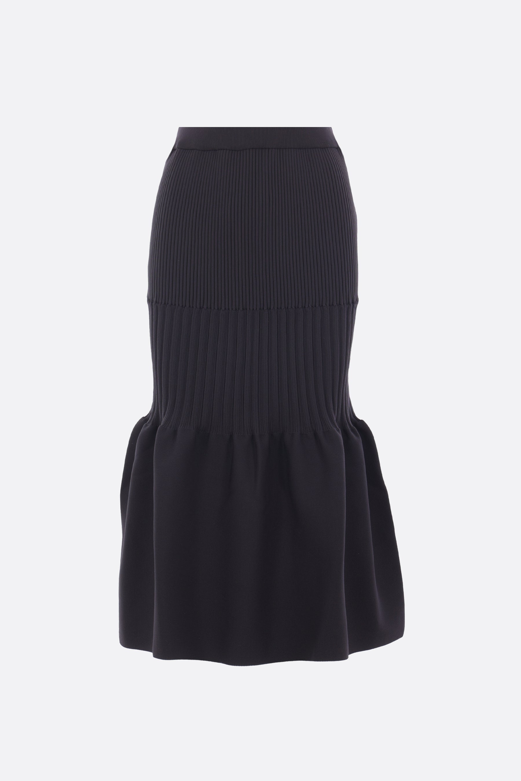 Fluted mermaid skirt in rib knit
