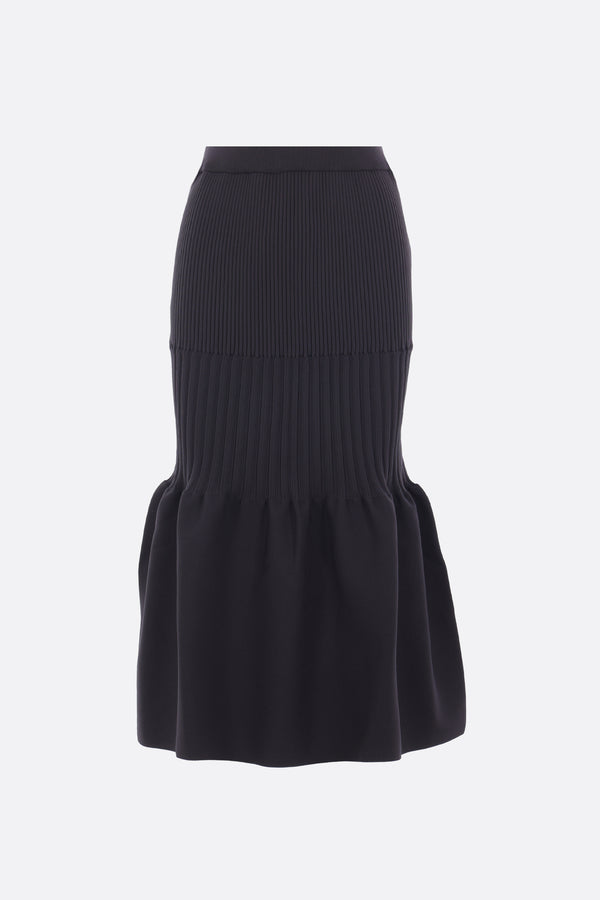 Fluted mermaid skirt in rib knit