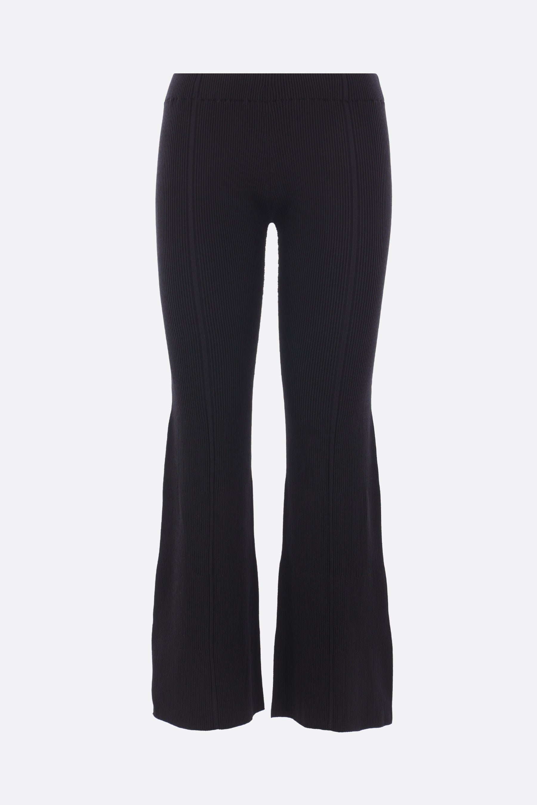 Soft Portrait flare trousers in rib knit