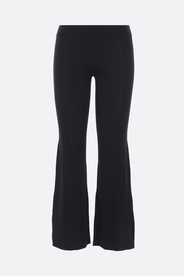Soft Portrait flare trousers in rib knit