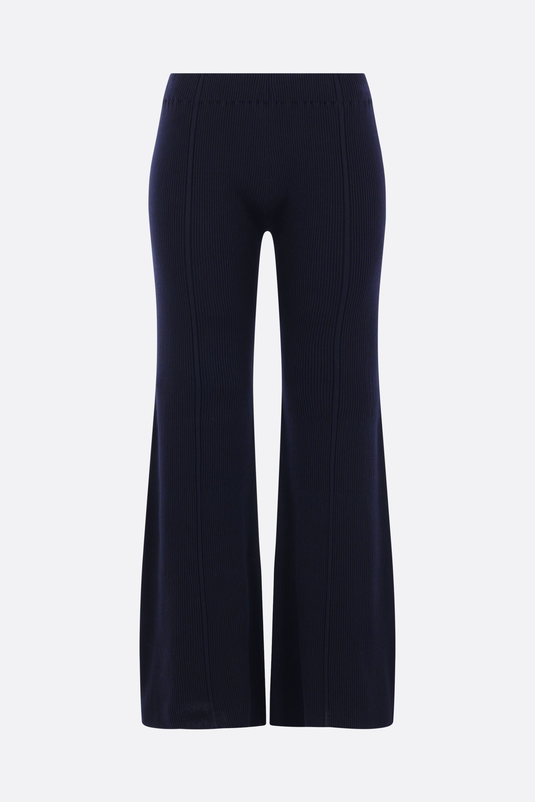 Soft Portrait flare trousers in rib knit