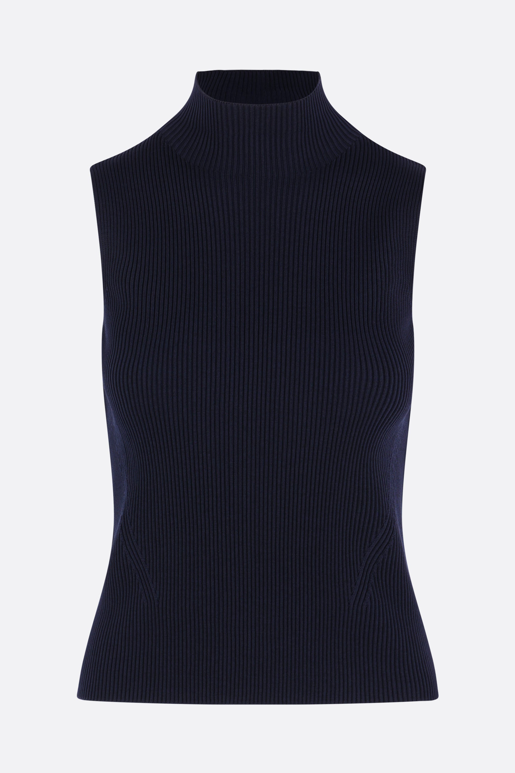 Portrait sleeveless top in rib knit