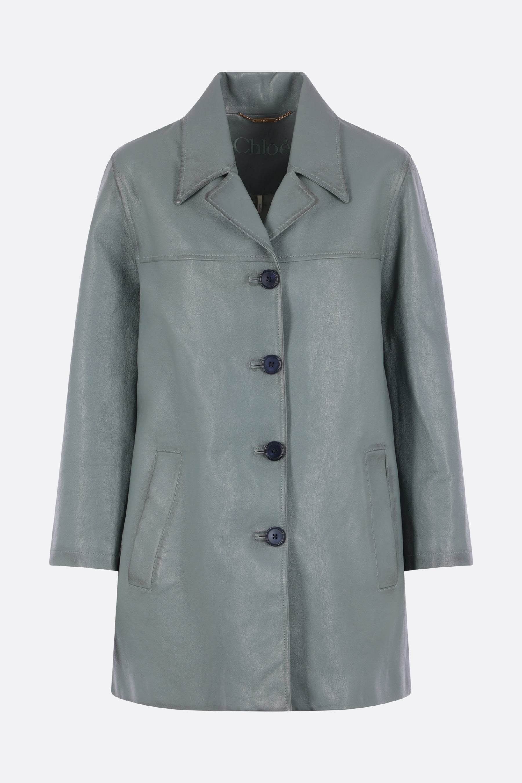 vintage leather long jacket